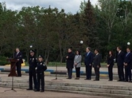 Президент Украины П. Порошенко в Краматорске принял присягу новой патрульной полиции