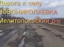"Проще проехать по полю". В сети показали ужасающее состояние дороги в Мелитопольском районе (видео)