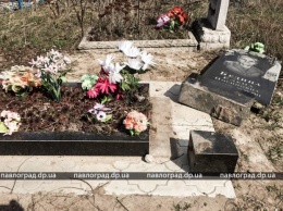 В Павлограде на кладбище повалено несколько десятков памятников (ФОТО)