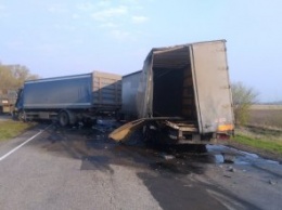 На Днепропетровщине произошло масштабное ДТП с грузовиками (ФОТО, ВИДЕО)