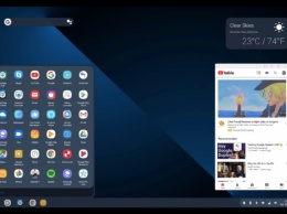 Ранний вариант десктопного режима Android Q со сторонним лаунчером