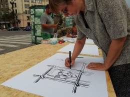 Нарисуй претензию к Кернесу: на площади Свободы организовали акцию, - ФОТО