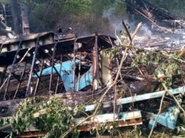 В Полтавской области сгорел самолет Ан-2 после аварийной посадки