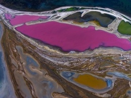 На «Тузловских лиманах» нашли место, где вода окрашена в три разных цвета
