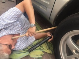 Спас змею: директор одесского зоопарка, несмотря на укусы, извлек из машины крупного полоза
