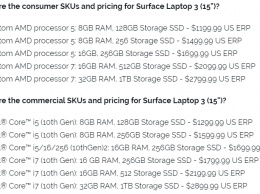 Не AMD единой: Microsoft Surface Laptop с 15-дюймовым дисплеем может оснащаться процессорами Intel