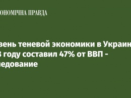 Уровень теневой экономики в Украине в 2018 году составил 47% от ВВП - исследование