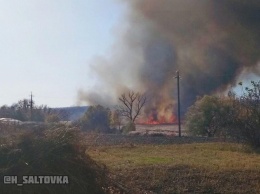 Спасатели ликвидируют масштабный пожар под Харьковом