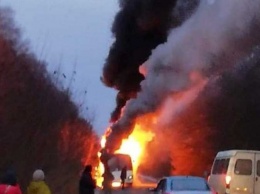 В Житомирской области сгорел рейсовый автобус