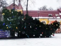 Под Хмельницким сдуло новогоднюю елку