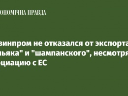 Укрвинпром не отказался от экспорта "коньяка" и "шампанского", несмотря на ассоциацию с ЕС