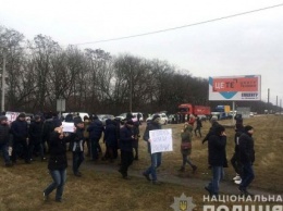 Под Ровно перекрыли дорогу в знак протеста против строительства деревообрабатывающего завода