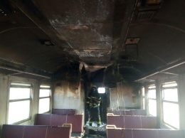 В Киеве горел вагон электрички