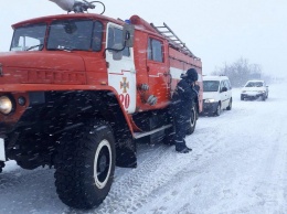 В Запорожской области из-за непогоды образовалась пробка