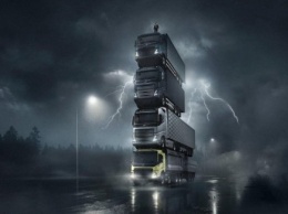 Volvo выстроила башню из 4 новых грузовиков