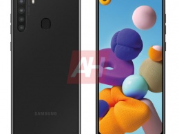 Экран Infinity-O и квадрокамера: смартфон Samsung Galaxy A21 предстал на рендере