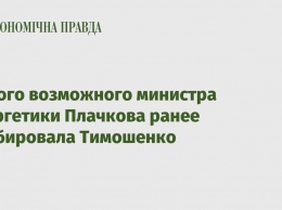Нового возможного министра энергетики Плачкова ранее лоббировала Тимошенко