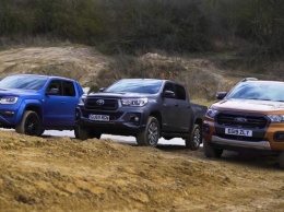 Кто лучше на бездорожье - Ford Ranger, VW Amarok или Toyota Hilux?