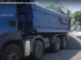 На трассе "Николаев-Благовещенск" водитель вместо взвешивания разгрузился прямо на дорогу (ВИДЕО)