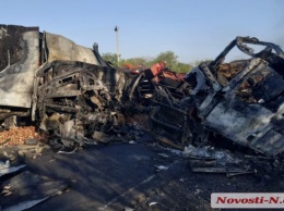 Два человека сгорели в кабине грузовика в ДТП под Вознесенском