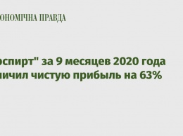 "Укрспирт" за 9 месяцев 2020 года увеличил чистую прибыль на 63%