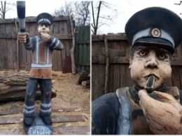 Дело Аленушки живет: сети повеселил жуткий памятник российскому гаишнику на пеньке