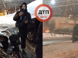 В Киеве прохожие задержали пьяного на скутере