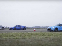 Битва полноприводных купе: на прямой сразились GT-R Nismo, R8 Performance и 911 Turbo S (ВИДЕО)