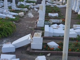 Под Львовом парень разрушил почти 60 крестов и памятников на могилах сечевых крестов. Фото