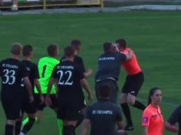 На матче Кубка Украины тренер напал на судью (видео)