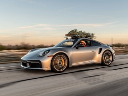 Porsche 911 Turbo S с елкой на крыше разогнался до 282 км/ч