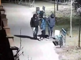 В Черноморске трое парней "атаковали" урну и попали на камеру наблюдения