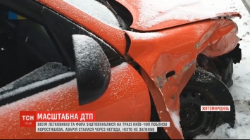 Грузовик и 8 авто: под Житомиром произошел аварийный коллапс на трассе Киев-Чоп