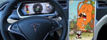Владельцы Tesla смогут играть в Cuphead прямо в машине