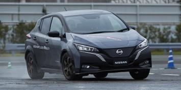 Nissan представила тестовый прототип Leaf e+