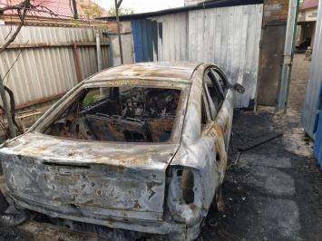 В Запорожской области дотла сгорела иномарка