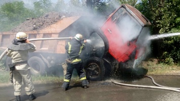 В Покрове на дороге загорелся грузовик