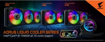 AORUS LIQUID COOLER обеспечивает возможность всем ядрам Intel Core i9 10900K