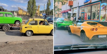 Картина маслом: яркий автомобильный контраст на дорогах Украины