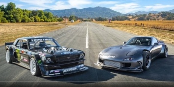 Mustang Кена Блока против самой мощной в мире Mazda RX-7 (видео)
