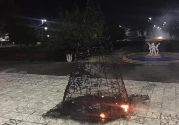 Праздник закончился: в поселке Одесской области сгорела главная елка