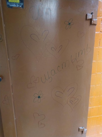 Соседи в шоке: учительница разрисовала свежеокрашенную дверь в подъезде