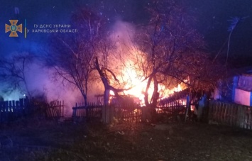Под Харьковом сгорело 300 тюков сена: огонь перекинулся на жилой дом
