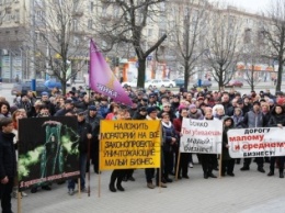 Запорожских депутатов сотни предпринимателей встретили митингом под мэрией