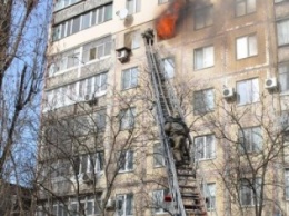 Пожар на пр.Мира в Николаеве. Горел 9-этажный дом