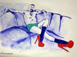 Художница грудью нарисовала Сергея Шнурова в лабутенах