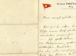 Письмо с Титаника выставлено на британский аукцион