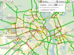 В Киеве утром шестибалльные пробки (карта)