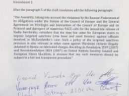 ПАСЕ сегодня может принять резолюцию об осуждении запрета Меджлиса и о вводе санкций против лиц из "списка Савченко". (ДОКУМЕНТЫ ФОТО)