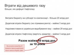 Коррупционная схема с «дешевым» газом для населения обошлась Украине в $60 млрд (инфографика)